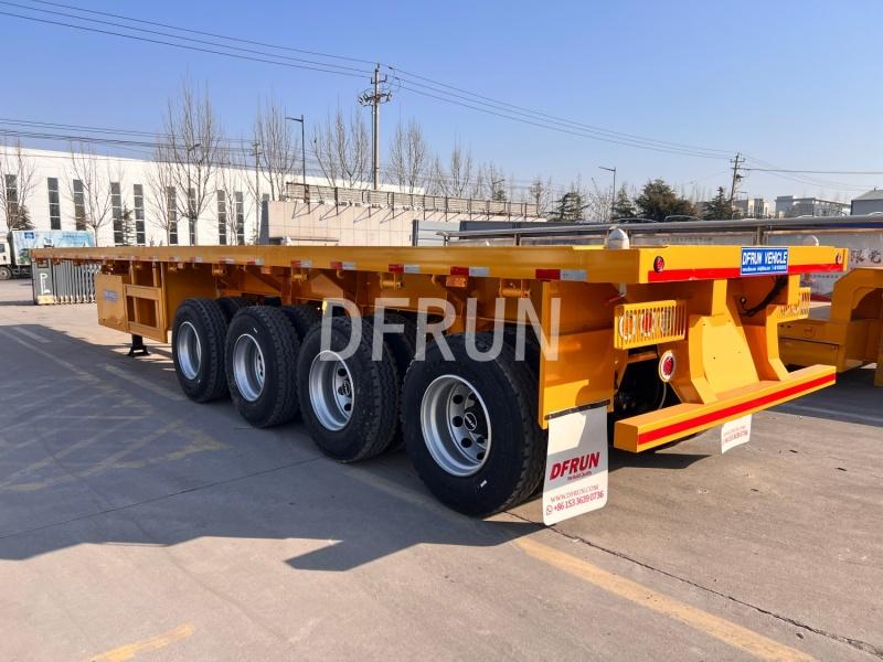 DFRUN 4 essieux 40ft Semi-remorque plateau sera expédié vers l'Angola