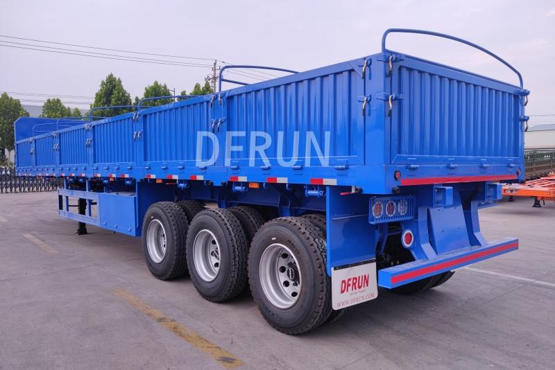 DFRUN 3 essieux Remorque avec ridelles de 80 cm